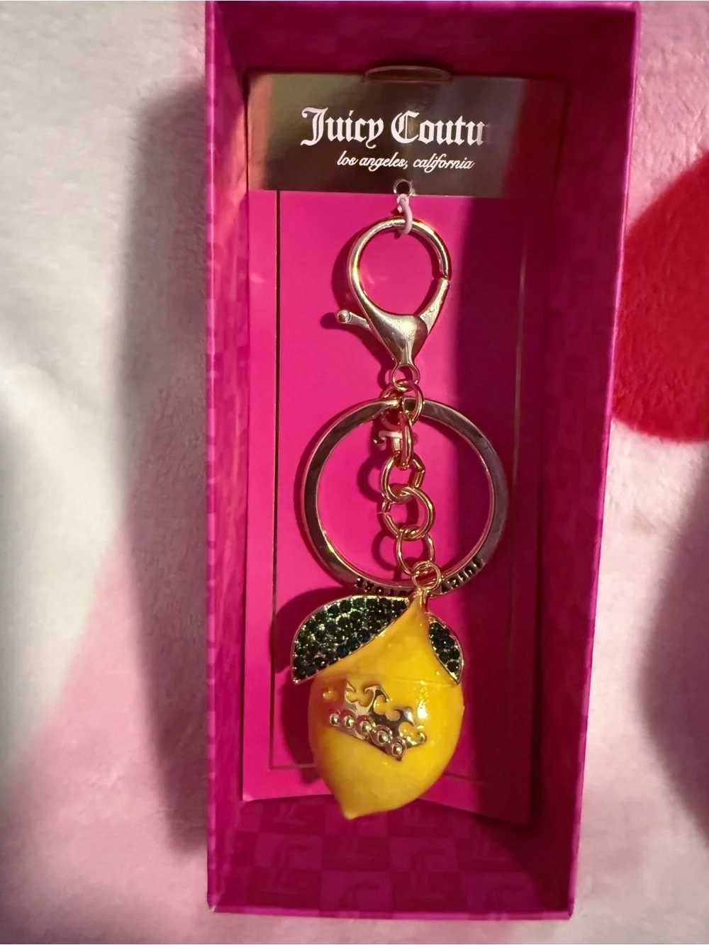 NWT Juicy Couture Yellow Lemon Keychain/Bag Charm